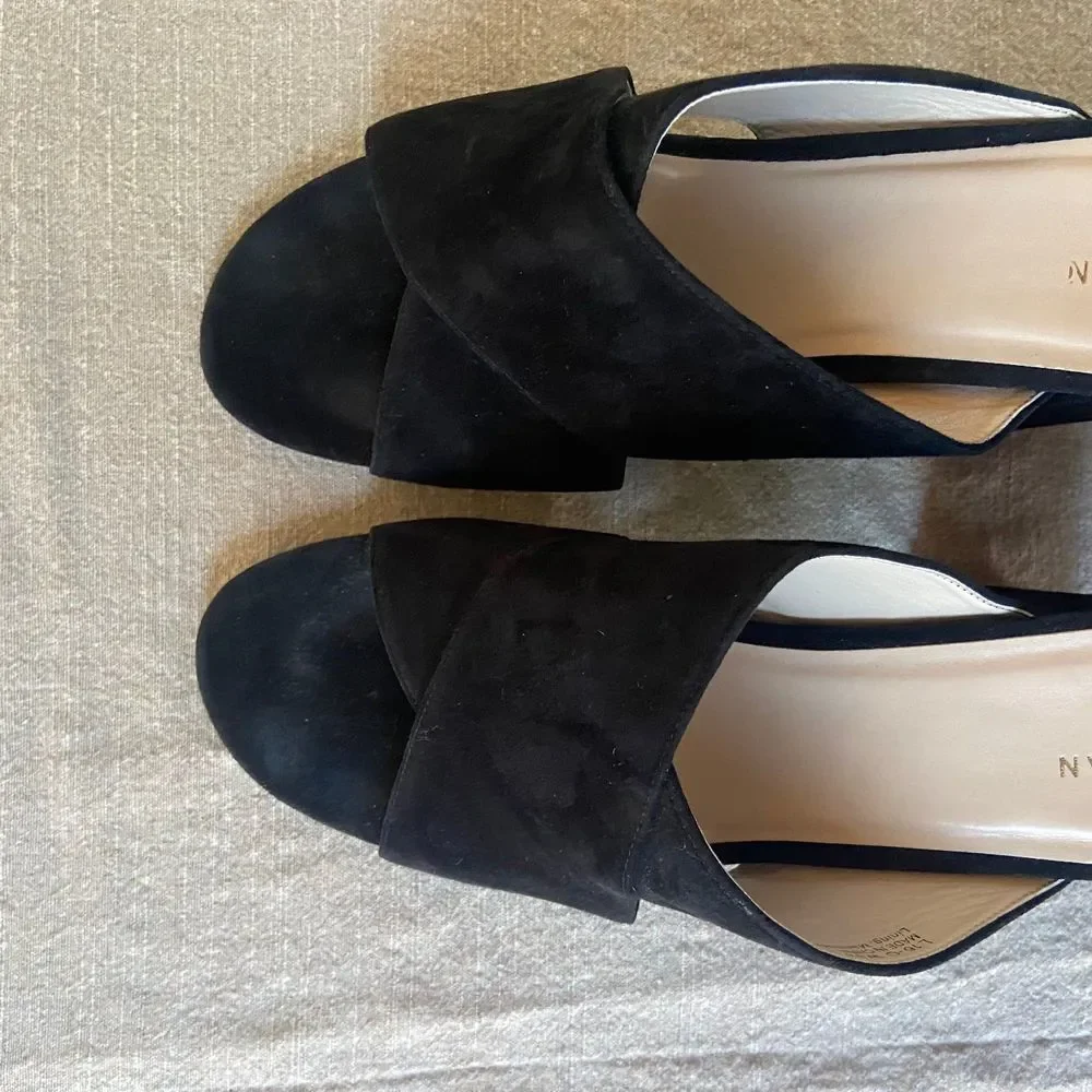 Cole Haan | Gabby Sandals Women's Size 9.5 B Black Suede Open Toe Casual Pump - Picture 9 of 12